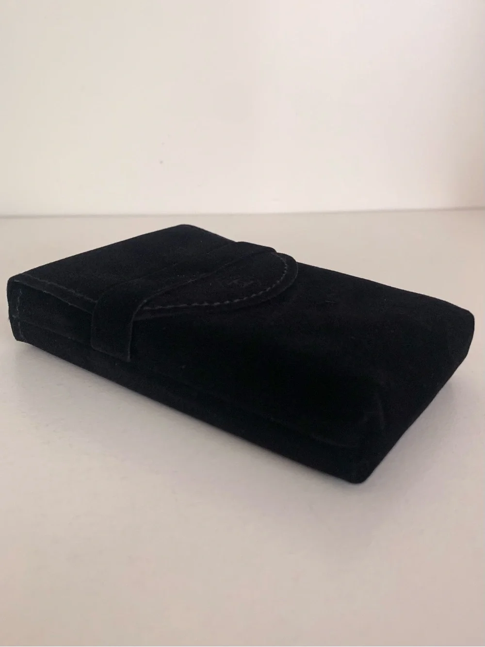 Chanel black velvet pouch case